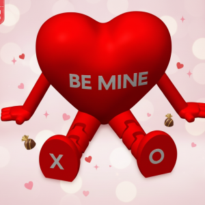 Be Mine XO Heart Flexi with articulated legs.